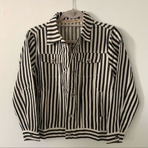 Striped denim jacket. Small